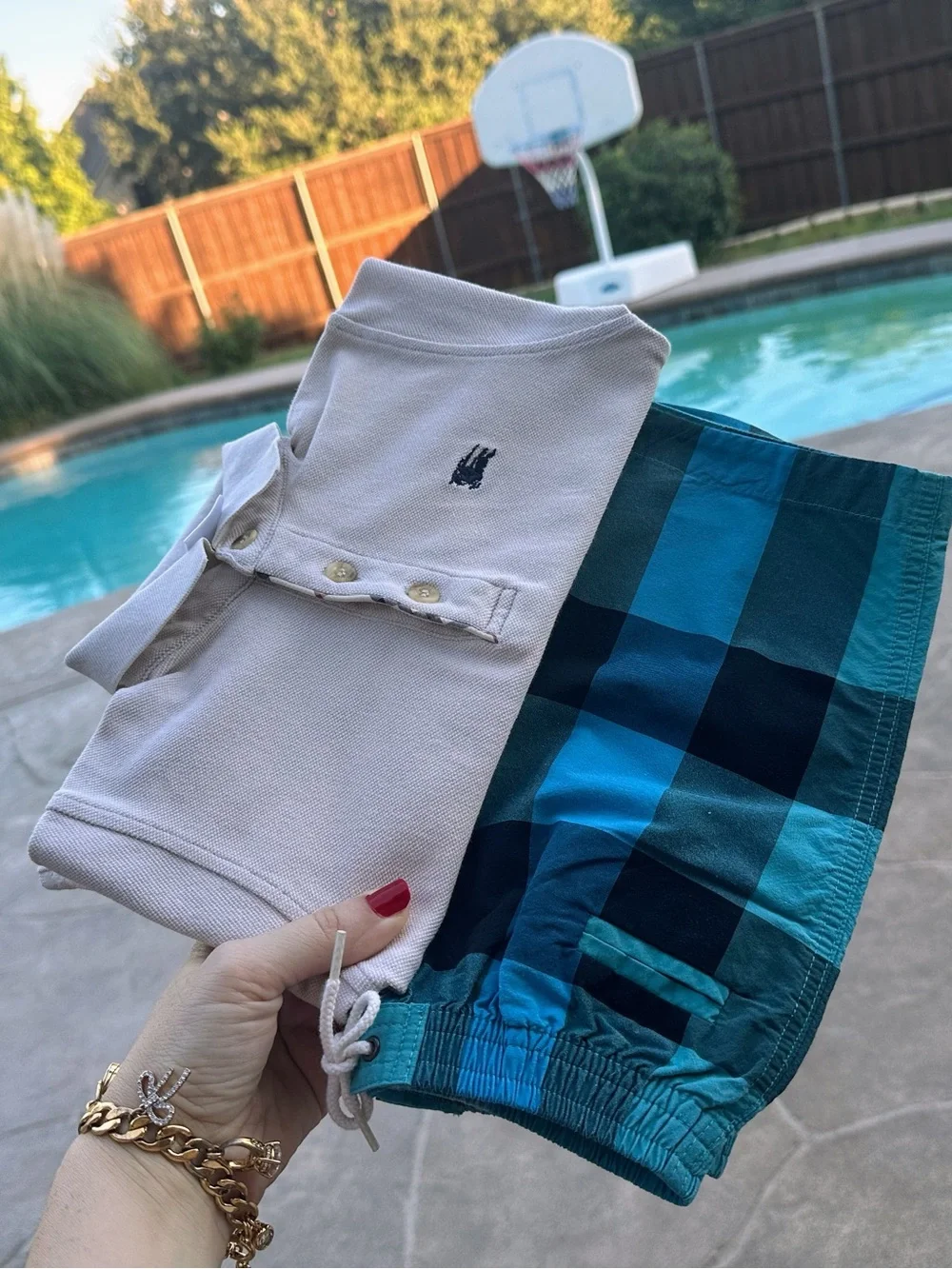 BURBERRY Swim Trunks Polo Shirt Baby Toddler Boy Set 12-18M Beach Outfit Child 1